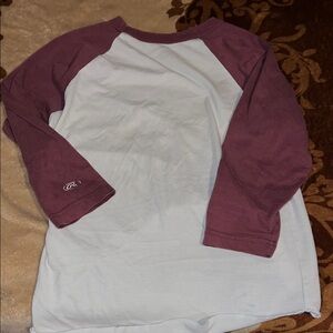 Men’s Raglan Sleeve Shirt - White and burgundy